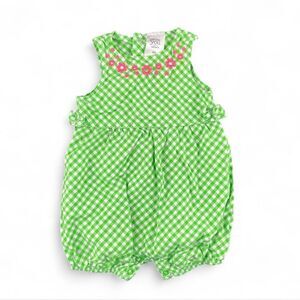 Carter's Green and Pink Gingham Bodysuit 9 months